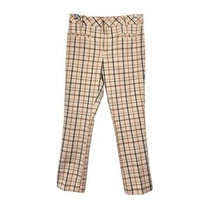 By Anthropologie Size 2 Essential Collection Ankle Cropped Pants Stretch Plaid